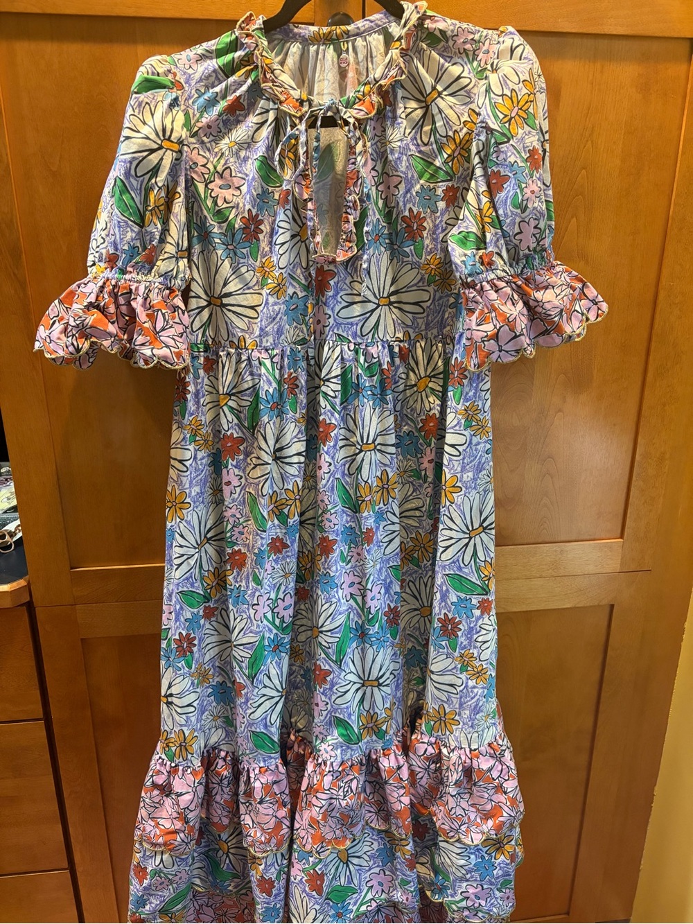 Celia B Floral Puff-Sleeve Dress a STUNNER! Size M Estimate (read description) - Picture 3 of 11